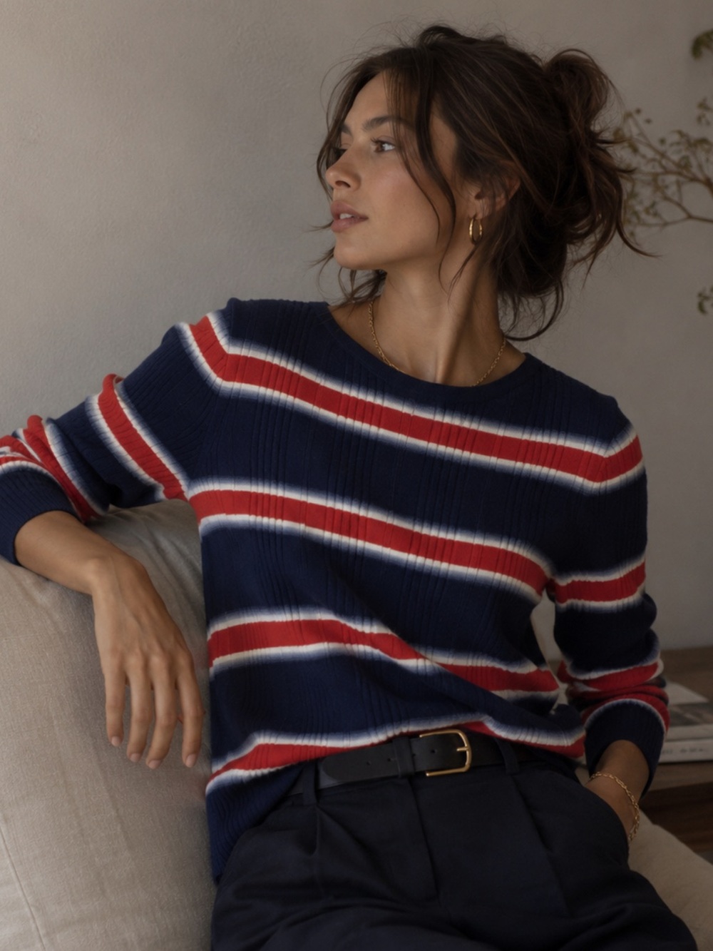 CHAPS  by Ralph Lauren Women Pullover Linen  blend L